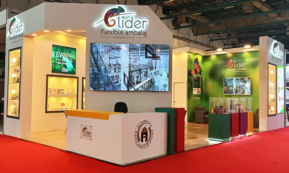 60 square metre Lidersan Packaging exhibition stand in Istanbul